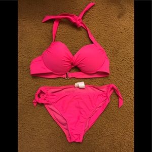 Hot pink 2 piece bikini set